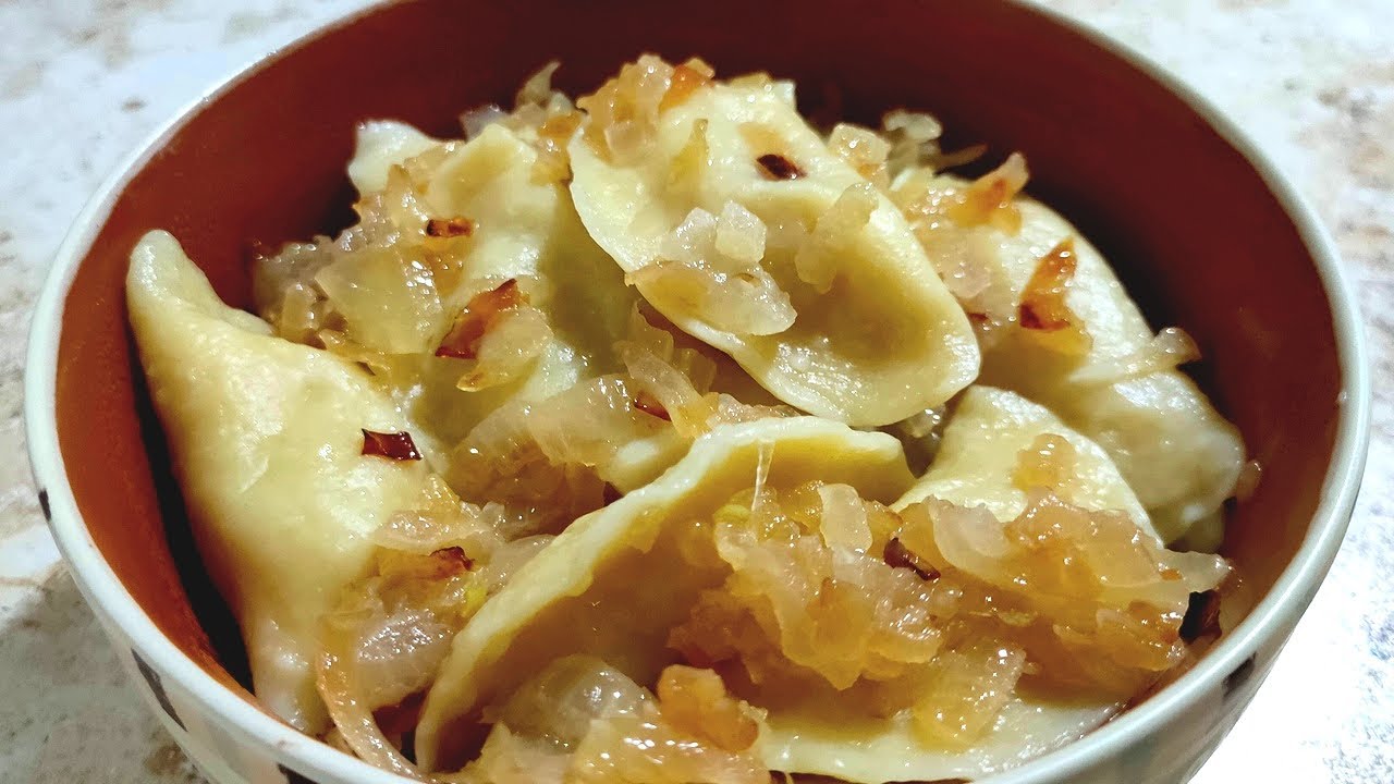 ВАРЕНИКИ С КАРТОШКОЙ И КВАШЕНОЙ КАПУСТОЙ🥟Ольгины Рецепты.