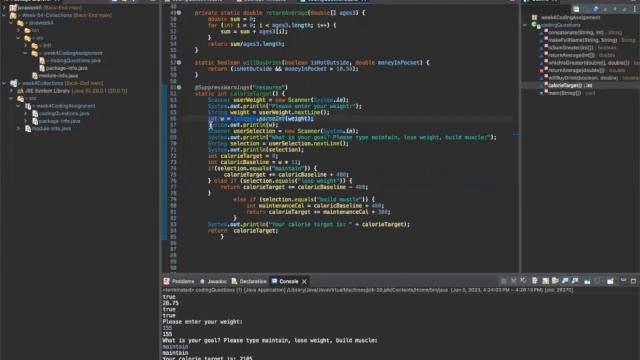 Creating a java method to calculate calorie target смотреть онлайн