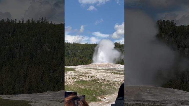 Old faithful eruption #yellowstone