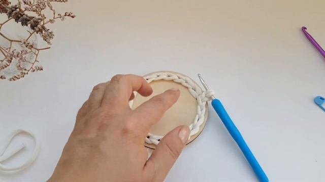 Обвязка донышка для корзинки