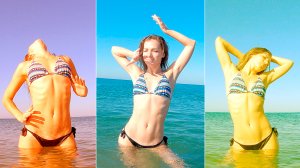 Чувственный танец в море / Красивая бачата в море / Девушка танцует в море