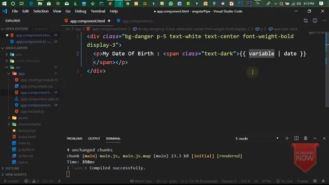 Angular 8 Tutorial - Part 23 -  Pipe Full in one video in Angular 8