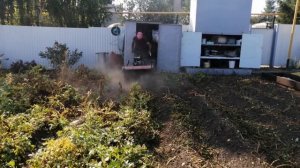 Кошение ботвы картофеля ботворезкой