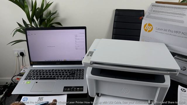 HP LaserJet Pro M28W All in One Printer How to set up with USB Cable, Scan your document to PC смотреть онлайн