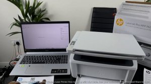 HP LaserJet Pro M28W All in One Printer How to set up with USB Cable, Scan your document to PC