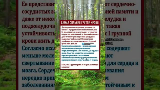 самая сильная группа крови #здоров #здоровье #медицина #безтаблеток #зож #рецепт #народнаямедицина