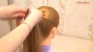 Простая прическа в школу  Прическа с плетением Easy hairstyle for girls