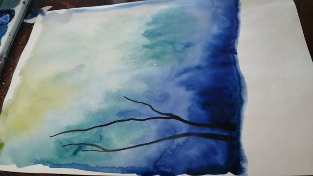 Зимний лес/ рисуем с 0/ акварельный рисунок/ что нарисовать с ребенком/ занятие в свободное время смотреть онлайн