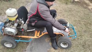 самодельный картинг с двигателем от китайского снегохода