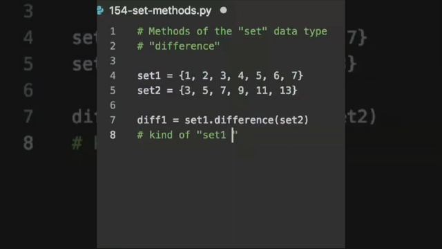 The "set" data type in Python has the "difference" method.