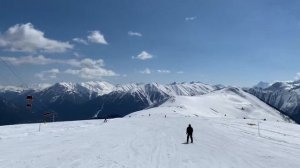 Горнолыжный курорт Архыз. Северный склон. Зелёная трасса 1.