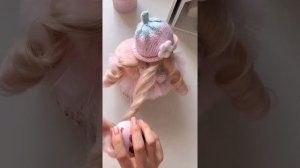Укладка волос текстильной куклы