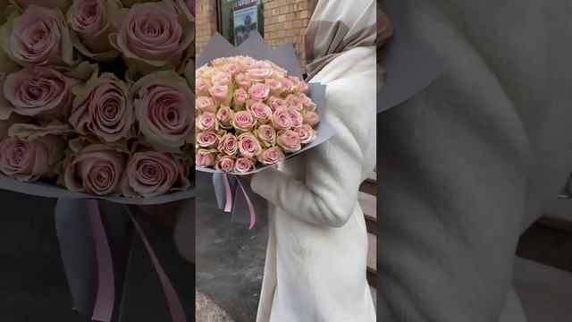 51 розовая роза Пинк Атена 50 см #цветымосква #розы