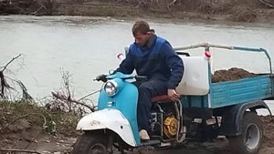 мотороллер с двигателем от мотоблока 13лс 400кубов