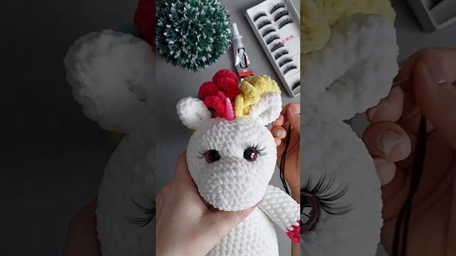 Как приклеить реснички к глазкам игрушки
