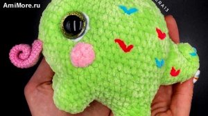 Амигуруми: схема Малыш Хамелеон. Игрушки вязаные крючком - Free crochet patterns.