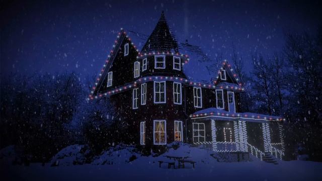 Christmas Music From Another Room - Relaxing Snow and Christmas Lights Ambience