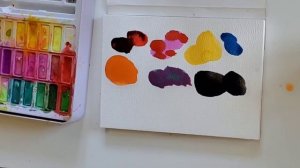 Рисуем котиков. Часть 1.Акварель. Ребёнку 4 года 6 мес.  Рисунок от пятна.