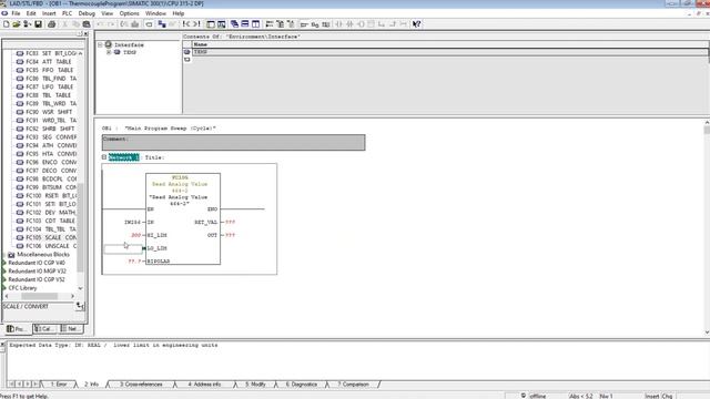PLC Program for Thermocouple