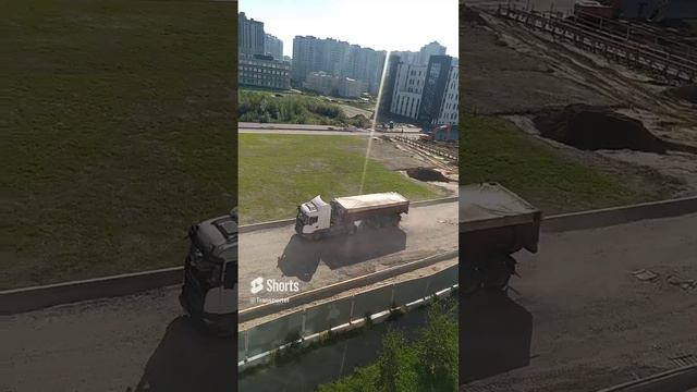 Скании едут  Самосвалы с полуприцепами #Shorts #scania #грузовик