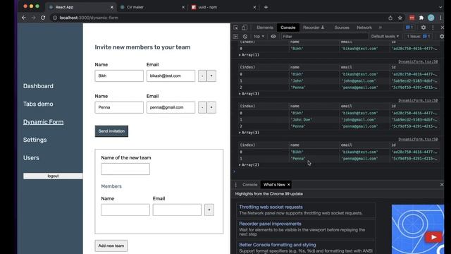 How to create Dynamic form field in React  | React Typescript Dynamic form