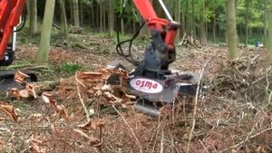 Мульчер измельчитель OSMA TF XL 80 на мини экскаваторе Kubota KX 161