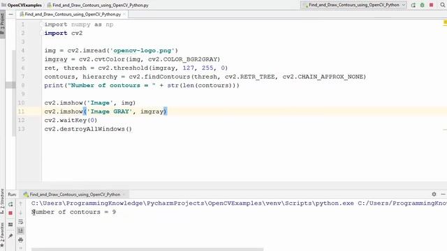 OpenCV Python Tutorial For Beginners 23 - Find and Draw Contours with OpenCV in Python