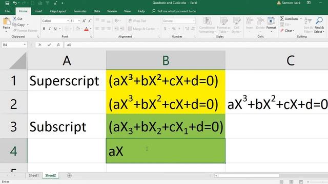 EXCEL : How to type Superscripts and subscripts in Excel смотреть онлайн