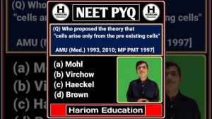 Who propose the theory that cells arises from pre existing cells ?? #Neet #Class11