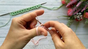 Ажурный наборный край // Кайма спицами //Вязание