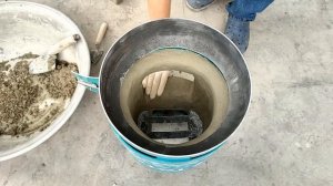 Outdoor wood stove  _ Creative ideas from cement and old gas cylinders