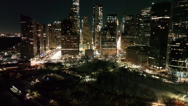 New York City At Night HD | Downtown Manhattan 4K - City Drone Footage