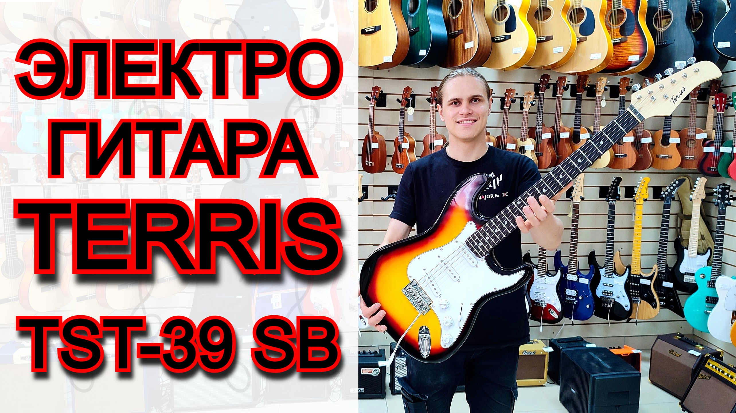 Бюджетная электрогитара для новичка Terris TST-39 SB SSS | мини обзор от MAJOR MUSIC