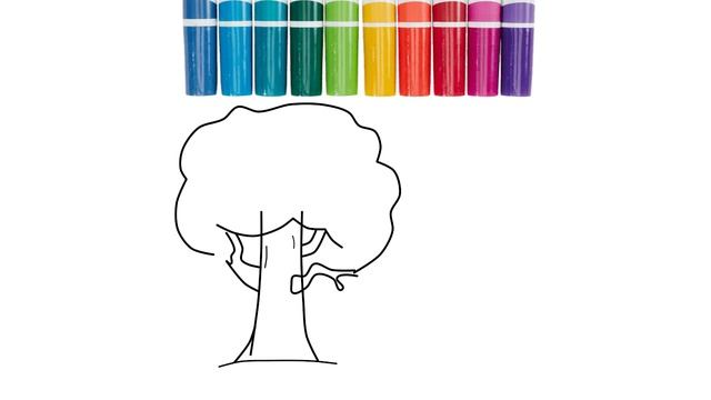 Як намалювати дерево - how to draw a tree смотреть онлайн