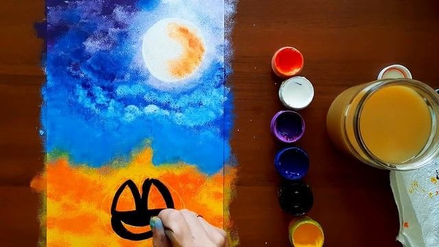 Рисование губкой | Рисование для начинающих | Halloween