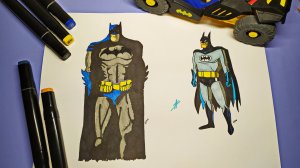 Рисунок-сравнение двух Бэтменов разных годов.