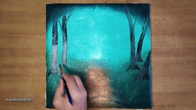 лёгкая техника рисования /Акриловая живопись/роспись с помощью губки смотреть онлайн