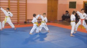 Экзамен по каратэ на оранжевый пояс (7 кю). Karate exam on 7 kyu