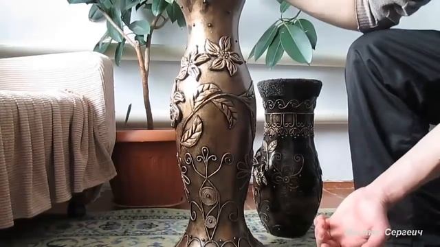 Ваза из картона своими руками. Cardboard vase with own hands смотреть онлайн