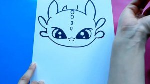 Как нарисовать Беззубика, ПОЭТАПНО, из мультфильма" Как приручить дракона" How to draw Toothless,