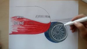 Boeing 777-9, Drawing Timelapse