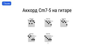 Как играть аккорд Cm7-5 на гитаре и фортепиано