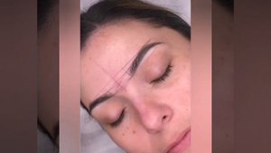 перманентный макияж бровей + подробный эскиз. Перекрытие предыдущего перманента