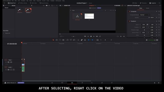 Davinci Resolve 16 - Splitting and deleting audio from video - Tutorial смотреть онлайн