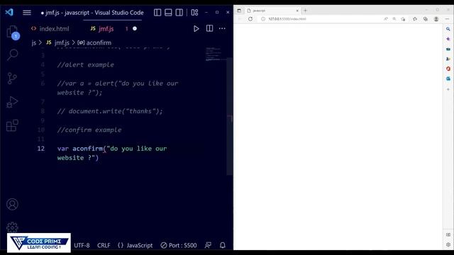 Javascript Message Function | Document.write , alert, confirm, prompt | JS Tutorial: 15 | By CP