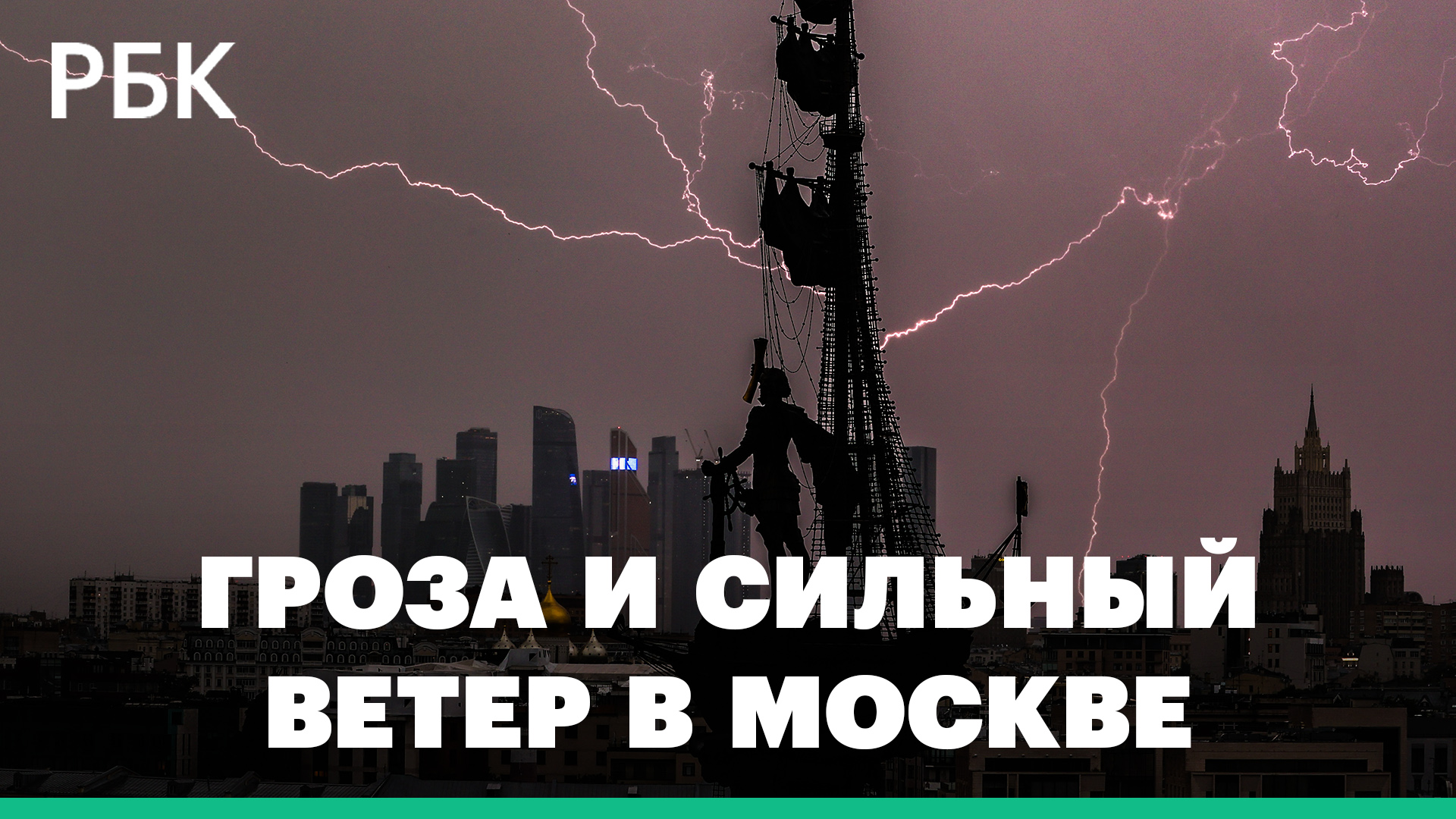 Гроза, град и сильный ветер в Москве и Подмосковье. Видео