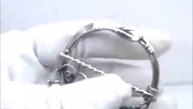 Зажим для платка "Перо Жар-Птицы" с камнем Аквамарин натуральный стильный аксессуар 2521 смотреть онлайн