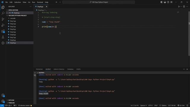 String Indexing - Learn Python Programming | 100 Days Python Tutorials смотреть онлайн