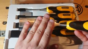 Набор стамесок Stanley DynaGrip 5pcs. 2-16-885 + набор для заточки.