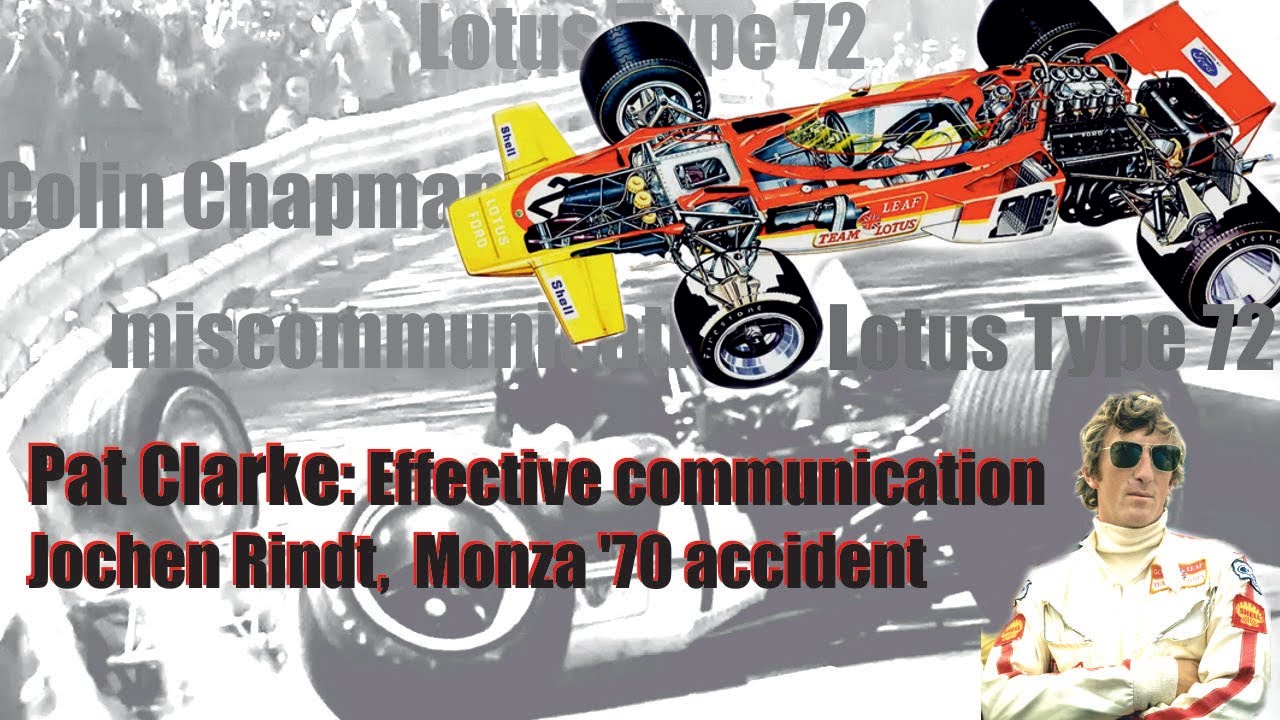 Effective communication (Jochen Rindt,  Monza '70 accident) | Pat Clarke, FS Autumn School '21